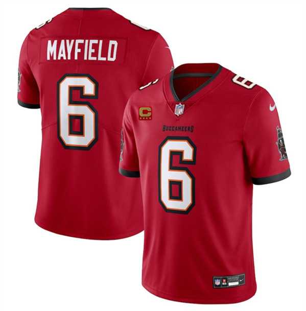 Men & Women & Youth Tampa Bay Buccaneers #6 Baker Mayfield Red 2024 With 4-Star C Patch Vapor Limited Stitched Jersey->tampa bay buccaneers->NFL Jersey